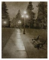 Bench and Lamppost Bromoil Transfer 8x10